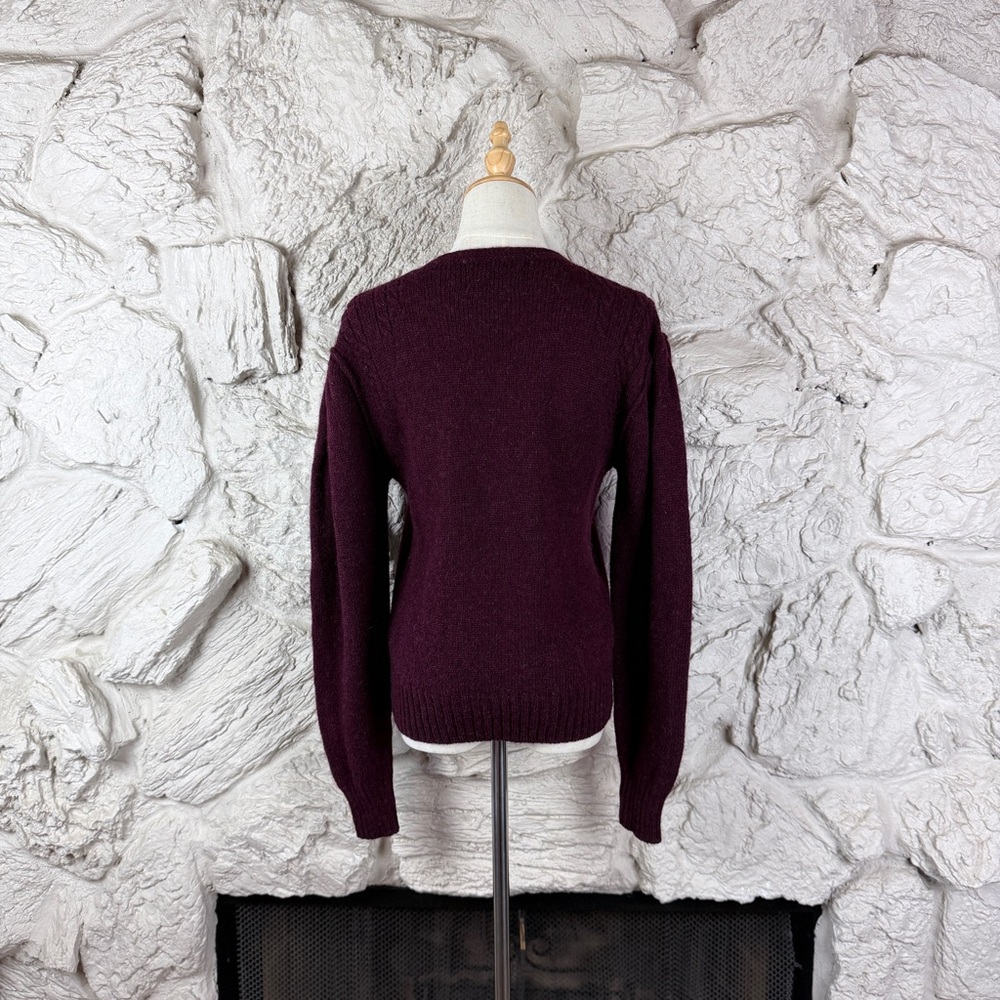Ralph Lauren Blue Label c. 1980s Wool Cardigan Sweater Bordeaux | M - Picture 4 of 6